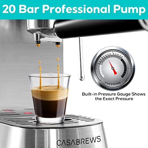 CASABREWS Espresso Machine 20 Bar, Professional Espresso Maker with Milk Frother Steam Wand & Espresso Tamper 51mm, Premium Calibrated Espresso Coffee Tamper - Image 4
