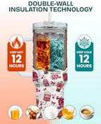 Soda Lover 40oz Insulated Tumbler With Handle And Straw, Stainless Steel Travel Cup, Double Wall Vacuum Drinkware For Water Coffee And Cold Drinks, Birthday Gift - Image 4