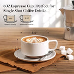 DOWAN 5oz Coffee Cup and Saucer Set of 4 and Pour Over Coffee Maker - Image 6
