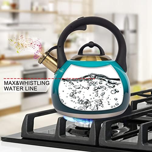 Tea Kettle Stovetop Whistling Kettle Teapot, Food Grade Stainless Steel Teakettle for Stove Top with Heat Proof Ergonomic Handle, 3.1 Quart Tea Pot - Image 4