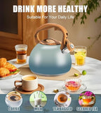3.2Qt Stainless Steel Whistling Tea Kettle Stovetop, Grayish Blue - Image 5