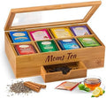 Personalized Tea Bag Organizer - Custom Engraved Bamboo Tea Box Organizer, 8-Compartment Tea Box with Magnetic Acrylic Lid, Mothers Day Gifts for Mom, Grandma Gift Wife Gift, Tea Lover Gift by Bambusi by Bamb%C3%BCsi