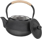 Mobestech 2pcs Japanese Cast Iron Teapot with Infuser Cast Iron Tea Pot for Home Use Retro Design Heat Retention Scald Handle for Loose Leaf Tea and Stovetop Brewing - Image 4