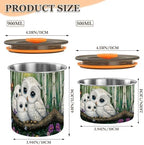 Stainless Steel Coffee Storage Containers with Airtight Lid, Forest Owl Butterfly Flower 30oz Food Storage Container Kitchen Canister for Tea, Coffee Beans, Ground, Sugar Storage - Image 2