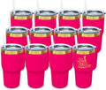 20 oz Tumbler Bulk Stainless Steel Tumblers with Lids and Straws Rosy by MetalyaTumblers