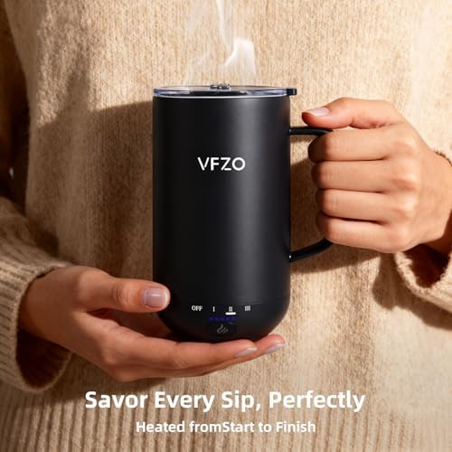 Self Heating Coffee Mug,High-Capacity- 18 oz, 180 Min Battery Life, Smart Heated Coffee Mug，Smart Mug, Simple Temperature Control Operation, Gifts for Family Members (Black) - Image 2