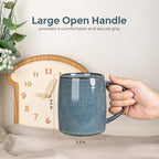 GBHOME Large Coffee Mugs Set of 4, 18oz Handmade Ceramic Coffee Mugs Set with Gradient color for Latte/Tea/Beer/Hot Cocoa, Dishwasher & Microwave Safe, Space blue - Image 2