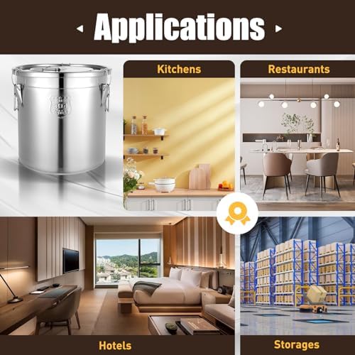 Food Storage Containers w/Lids, Stainless Steel Airtight Canister - Image 3