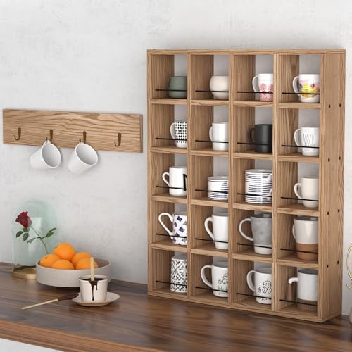 Wooden Coffee Mug Display Rack, Wall Mounted Coffee Cup Holder - Image 4
