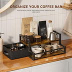 Coffee Syrup Organizer Rack with Drawer, 2 Tier Coffee Bar Organizer - Image 2