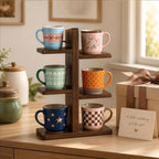Wooden 3-Tier Countertop Coffee Mug Holder, Coffee Mug Display for Kitchen, Home & Café, Suitable for Storing Cups, Tea Cups & Small Items - Image 7