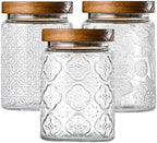 Glass Storage Containers With Lids, Glass Jars With Lids, 24oz, Set Of 3 by Unknown