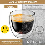 10oz Double Wall Espresso Cups Set of 4, Clear Expresso Shots Cup, Double Wall Insulated Espresso Mugs, 300 ML Tazas de Cafe Expreso, Microwave Dishwasher Safe,Suit for Espresso Machine - Image 4