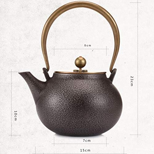 Cast Iron teapot,Classic Tea Kettle,1.2L Vintage Cast Iron Tea Kettle with Copper Lid, Anti Rust Japanese Tetsubin Teapot for Electric Ceramic Stove - Image 5