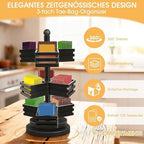 Tea Holder Organizer 3-Tier Rotating Tea Bag Storage Box - Image 7