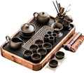 GIZNXBA Tea Pot Cup Set with Tray, Ceramic Tea Set Porcelain Teapot, Tea Set with Tray for Adults, Tea Set for Home Outdoor Picnic Business Hotel Office (Color : A) by GIZNXBA