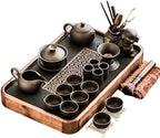 GIZNXBA Tea Pot Cup Set with Tray, Ceramic Tea Set Porcelain Teapot, Tea Set with Tray for Adults, Tea Set for Home Outdoor Picnic Business Hotel Office (Color : A) by GIZNXBA