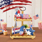 4th of July Decorations for Home Office Indoor 8 Pcs Tiered Tray Decor - Image 2