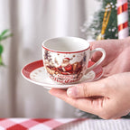 Christmas Espresso Cups & Saucers Set of 6, 3oz Small Coffee Mugs, Ceramic Demitasse Cup for Tea, Latte, Espresso Shot Cup for Expresso Machine & Coffee Maker, Christmas Gifts for Coffee Lovers - Image 3