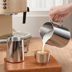 350ml or 600ml Stainless Steel Milk Frothing Pitcher Steaming Pitcher With Internal Scale Coffee Milk Frothing Cup for Espresso Machines (black, 600ml) - Image 4