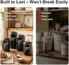 Hillbond Kitchen Canisters Sets for Countertop-Set of 4, Black - Image 2
