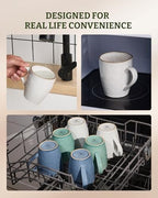famiware Aurora Coffee Mugs, 14oz Mug Set of 4, Stoneware Cup with Handle - Image 5