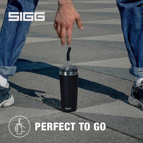 SIGG - Insulated Mug - Travel Mug Helia - With Durable Glass Straw & Cleaning Brush - Leakproof - BPA Free - 18/8 Stainless Steel - 15oz/20oz - Image 3