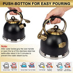 Tea Kettle -3.0 Quart Tea Kettles Stovetop Whistling Teapot Stainless Steel Tea Pots for Stove Top Whistle Tea Pot - Image 6