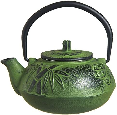 M.V. Trading T7012 Cast Iron Teapot, 21-Ounce, Green Bamboo by MVTrading