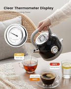 Amaste Retro Electric Kettle with Thermometer, 57 Oz Capacity, Black - Image 5
