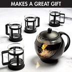 Primula Half Moon Teapot_Set with 4 Tea_Cups, Removable Stainless Steel Filter and Infuser, Glass Tea_Maker, Filter, Dishwasher Safe, 40-Ounce, Tea Gift Set,Tea Set for Service of 4 Adults (Pack of 6) - Image 6