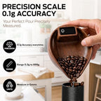 Premium Walnut Wood Coffee Scale, 0.1g Precision Digital Scale - Image 2