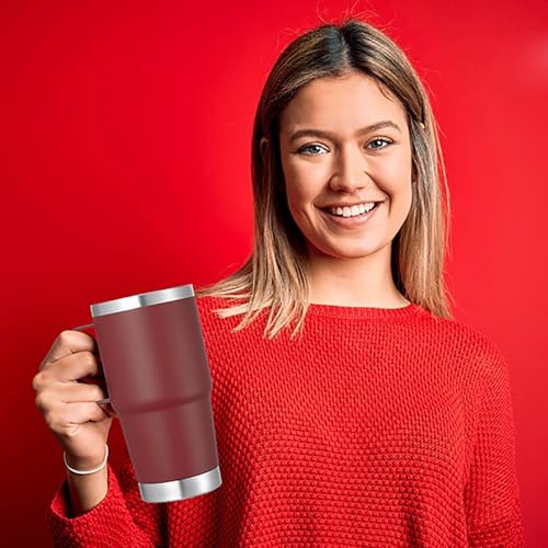 VEGOND 20 oz Insulated Travel Coffee Mugs Set of 6, Wine Red - Image 5