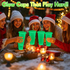 Honeydak 60 Pack 24 oz Glow in the Dark Halloween Cups, Fluorescent Green - Image 5