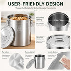 33L/8.72gal Stainless Steel Airtight Canister, Food Storage Canisters with Airtight Lid&Locking Clamp, Rice Cereal Grain Canisters Container, Storager Bucket for Flour, Coffee Bean, Sugar, Cookie - Image 5