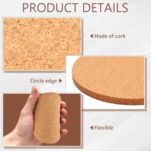 320 Pcs Cork Coasters Bulk 4 Inch Absorbent Cork Coasters DIY Blank Trivets for Dishes,Wine Glass,Kitchen,Office, Home Bar - Image 3