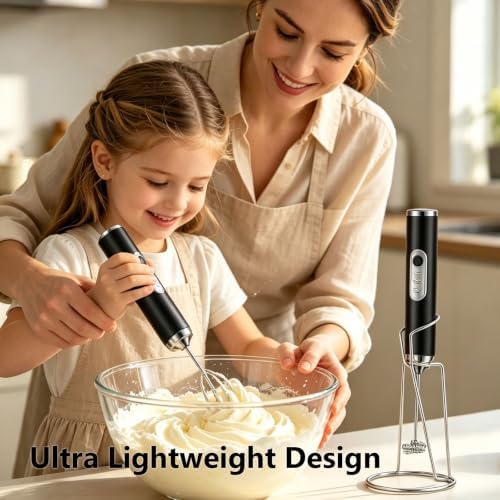 Milk Frother Handheld with Stand Electric Coffee Foamer Wand 3 Speed Whisks - Image 6