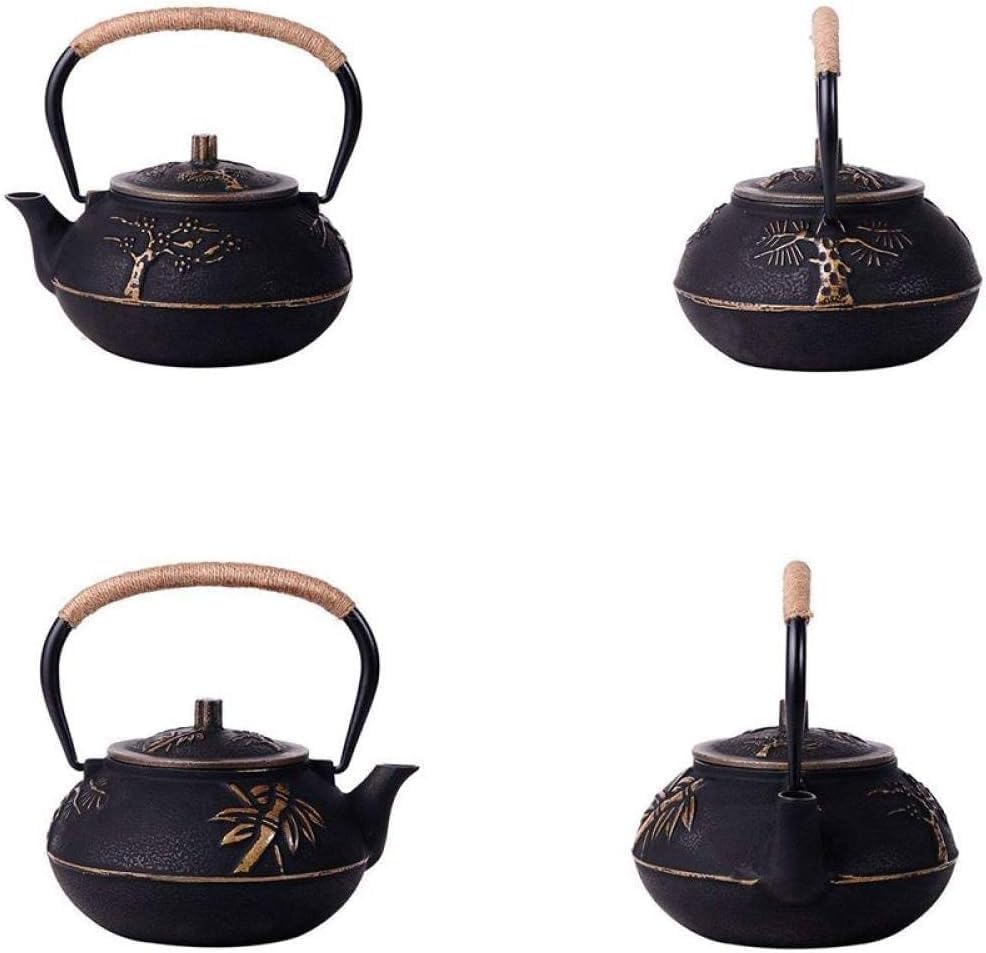 KYUSAR Japanese Cast Iron Teapot Chinese Teapot 30.4oz/0.9L Teapot Cast Iron Tea Pot with Infuser Japanese Teapots Kettle for Home Kitchen Restaurant Tetsubin Tea Pot - Image 4