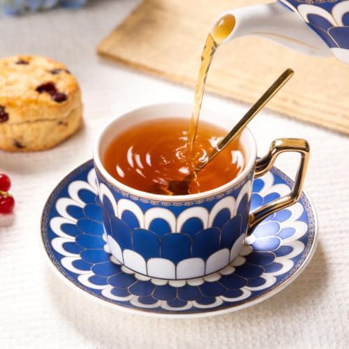 Porcelain Tea Set with Teapot, Teacups, Saucers and Spoons, NX052 - Image 5