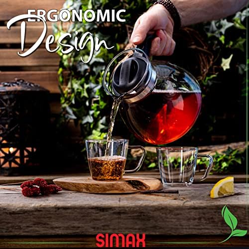 Simax Glassware 2.5 Quart Glass Teapot | Short Spout, Stay Cool Plastic Handle and Lid, Stovetop and Dishwasher Safe, Heat, Cold, and Thermal Shock Resistant Borosilicate Glass - Image 7