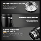 60 oz Smart Water Bottles with Digital Temperature Display Coffee Tea Infuser Bottle LED Thermal Cup Double Walled Vacuum Insulated Stainless Steel Flask Leak Proof Travel Mug Keep Warm (black) - Image 6