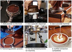 Coffee Portafilter 54Mm Aluminum Alloy 2 Ears Bottomless With Handle Single Layer Filter Screen E Circular Red Wood For Home (Beech) - Image 3