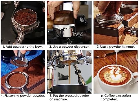 Coffee Portafilter 54Mm Aluminum Alloy 2 Ears Bottomless With Handle Single Layer Filter Screen E Circular Red Wood For Home (Beech) - Image 3
