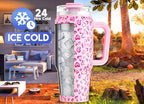 Meoky 32 oz Tumbler with Handle, Insulated Tumbler with Lid and Straw, Stainless Steel Travel Mug, Keeps Cold for 24 Hours, 100% Leak Proof, Fits in Car Cup Holder (Love) - Image 2