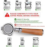 54mm Bottomless Portafilter, Espresso Accessories Fits Breville Barista Series BES870/878/880 Machines & Sage Barista Espresso Machine, Stainless Steel Filter Basket and Premium Rosewood Handle - Image 5