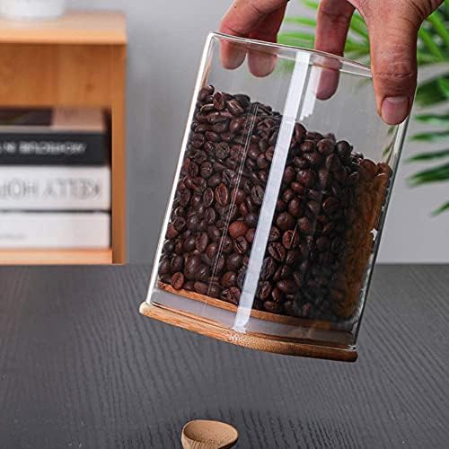 Big Glass Jars,50 Oz Coffee Canister,Food Storage Containers with Spoon Airtight Bamboo Lids for Pasta,Cookies, Nuts, Coffee Beans, Cereal,Glass Canisters for Kitchen, Pantry Organization, BPA Free - Image 5