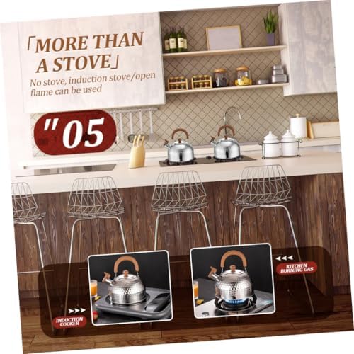 Large Capacity Stainless Steel Tea Kettle with Loud Whistle for Stovetop Boiling Food-grade Teapot with Flat Bottom Compatible with Induction and Gas Stoves Multipurpose Water - Image 5
