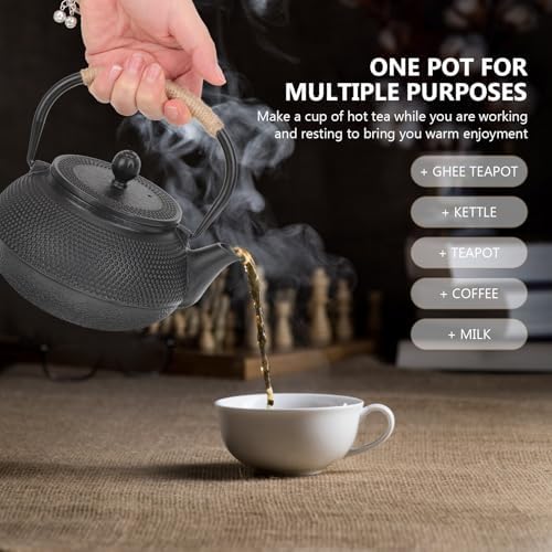 800ml Cast Iron Japanese Teapot with Infuser, Retro Tetsubin Tea Pot - Image 5