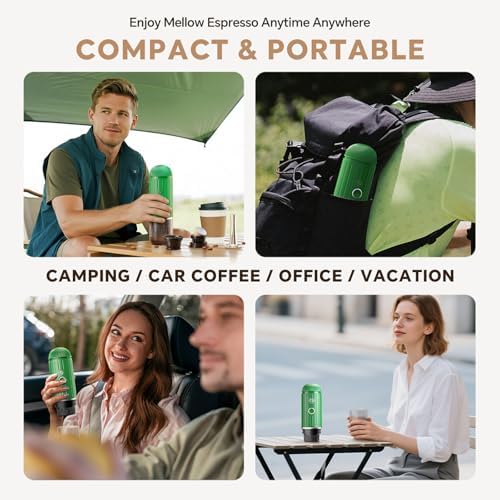 i Cafilas 2-in-1 Portable Espresso Maker For Nespresso Pod＆Ground,Green - Image 4