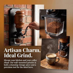 Wall Mounted Manual Coffee Grinder, Retro Hand Crank Burr Mill with 20g Bean Bin Capacity, Glass Powder Cup, for Home & Commercial Use, Home Decor - Image 4